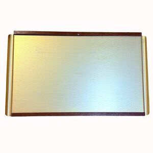 West Bend Large Serving Tray MCM Aluminum Textured VTG Sleek Gold Tone Retro
